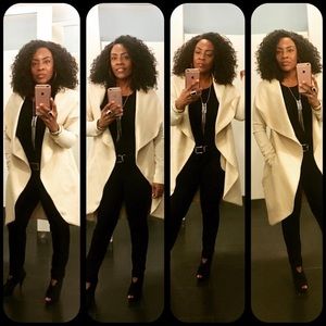 Women’s long sleeve irregular coat.